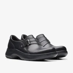 Clarks Pro Sky Black Leather Best Sale