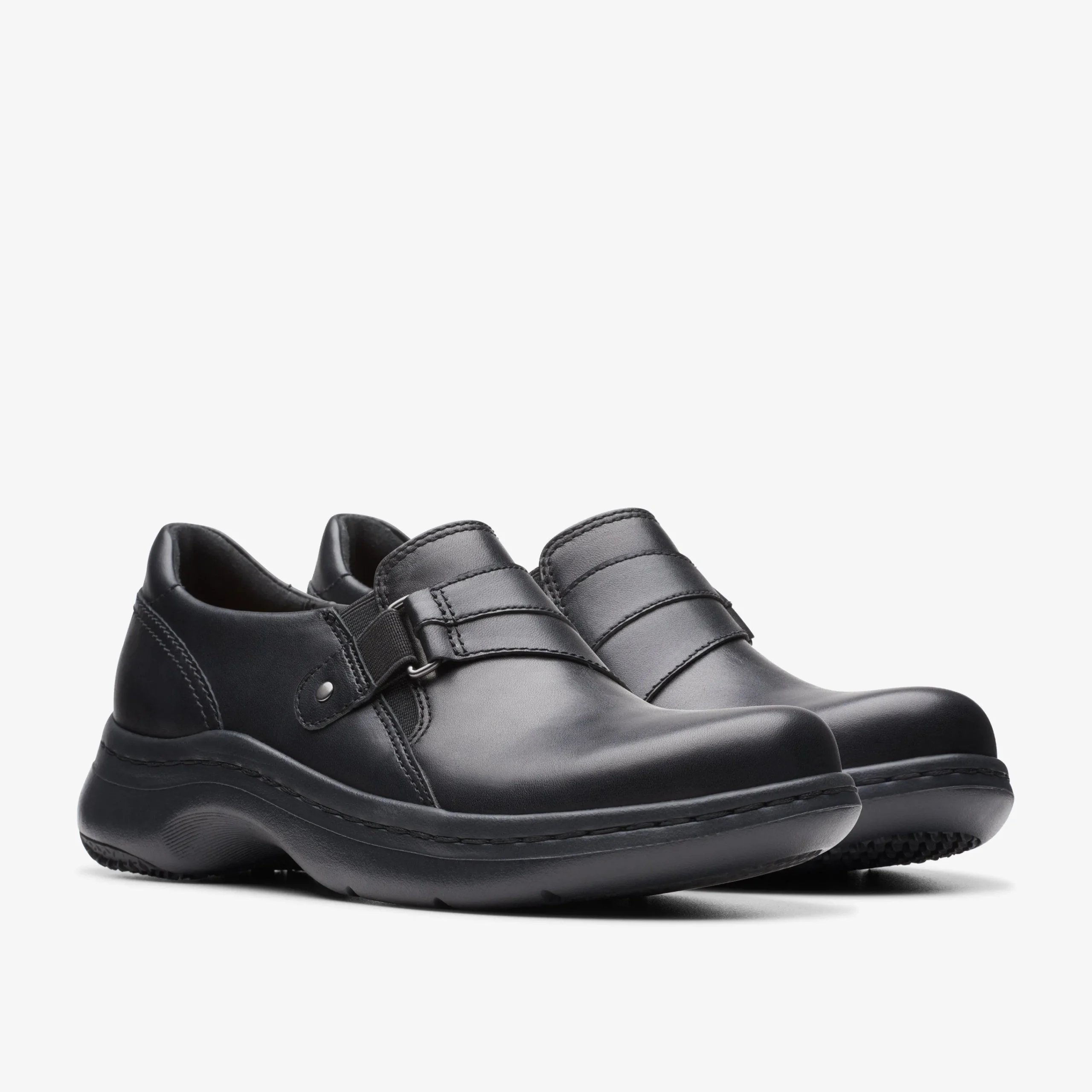 Clarks Pro Sky Black Leather Best Sale