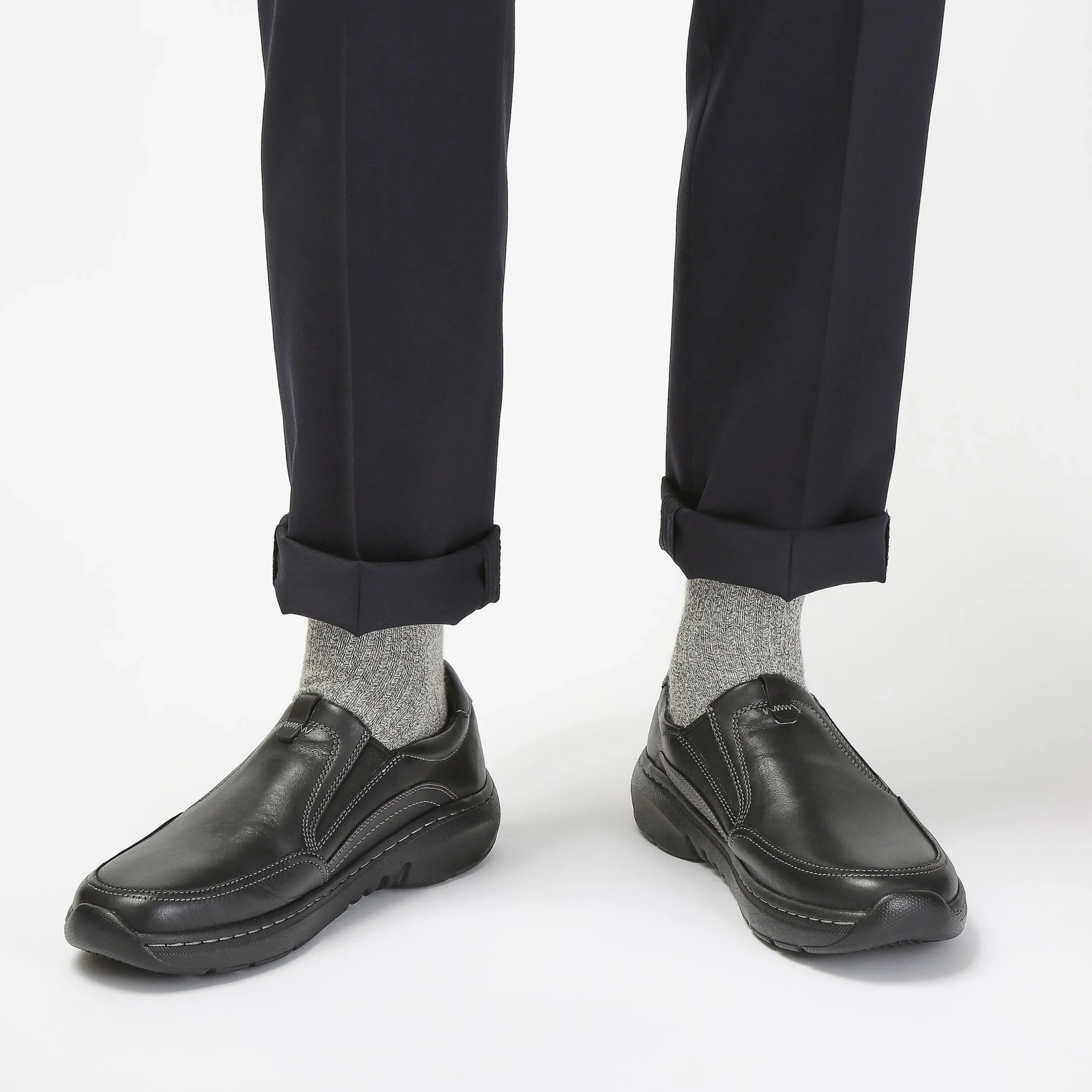 Clarks Pro Step Black Leather Flash Sale