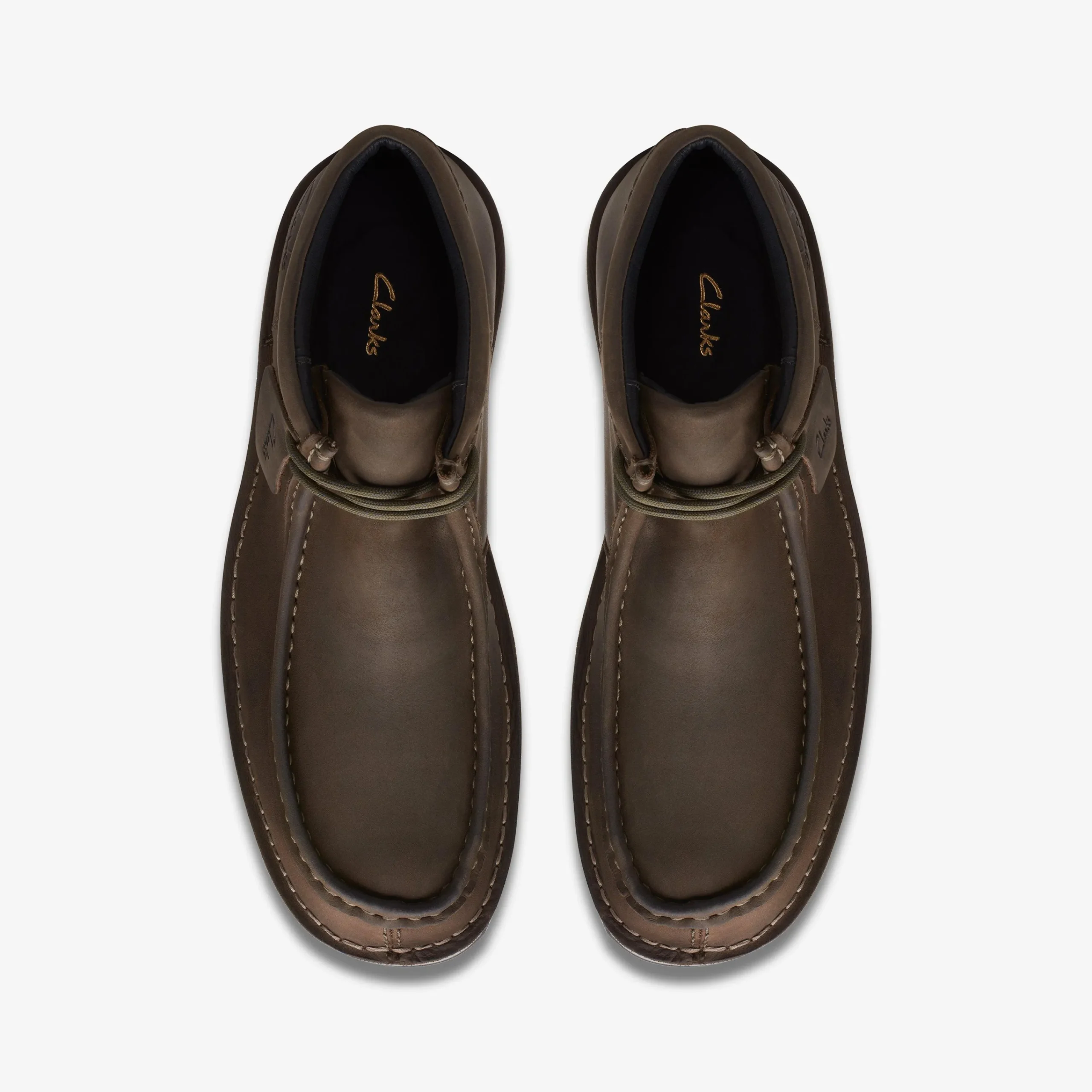 Clarks Corston Wally Waterproof Olive Leather Cheap