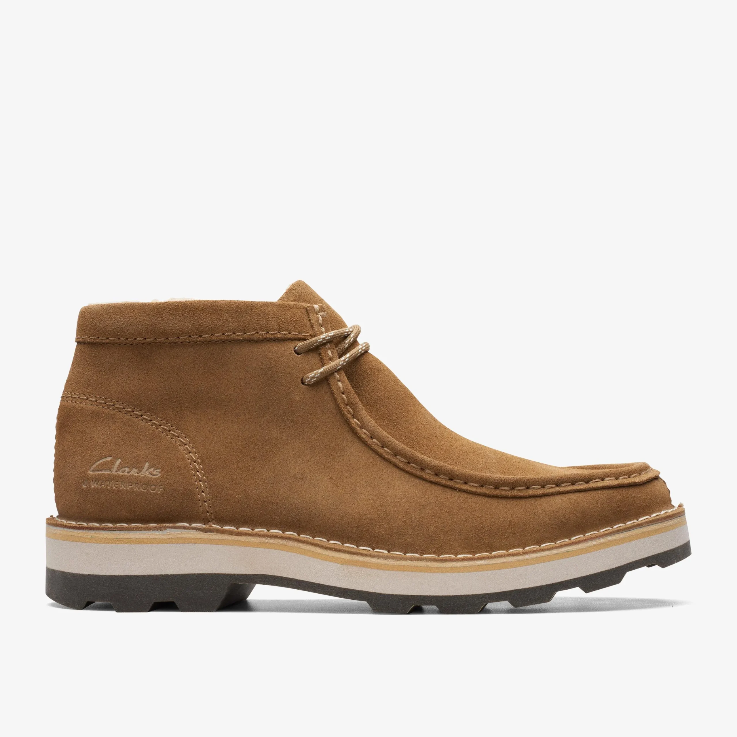 Clarks Corston Wally Waterproof Dark Sand Warmlined Fashion