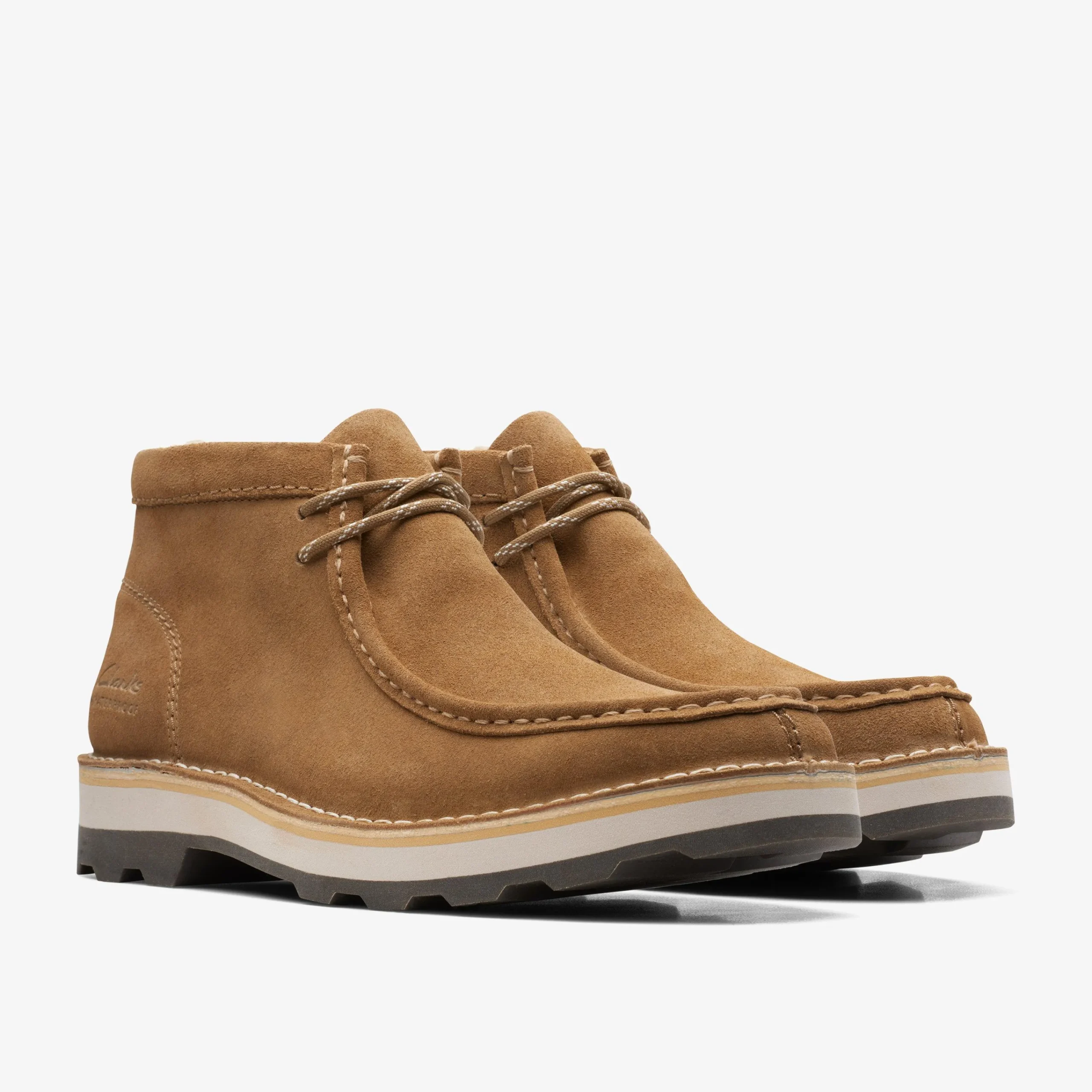 Clarks Corston Wally Waterproof Dark Sand Warmlined Fashion