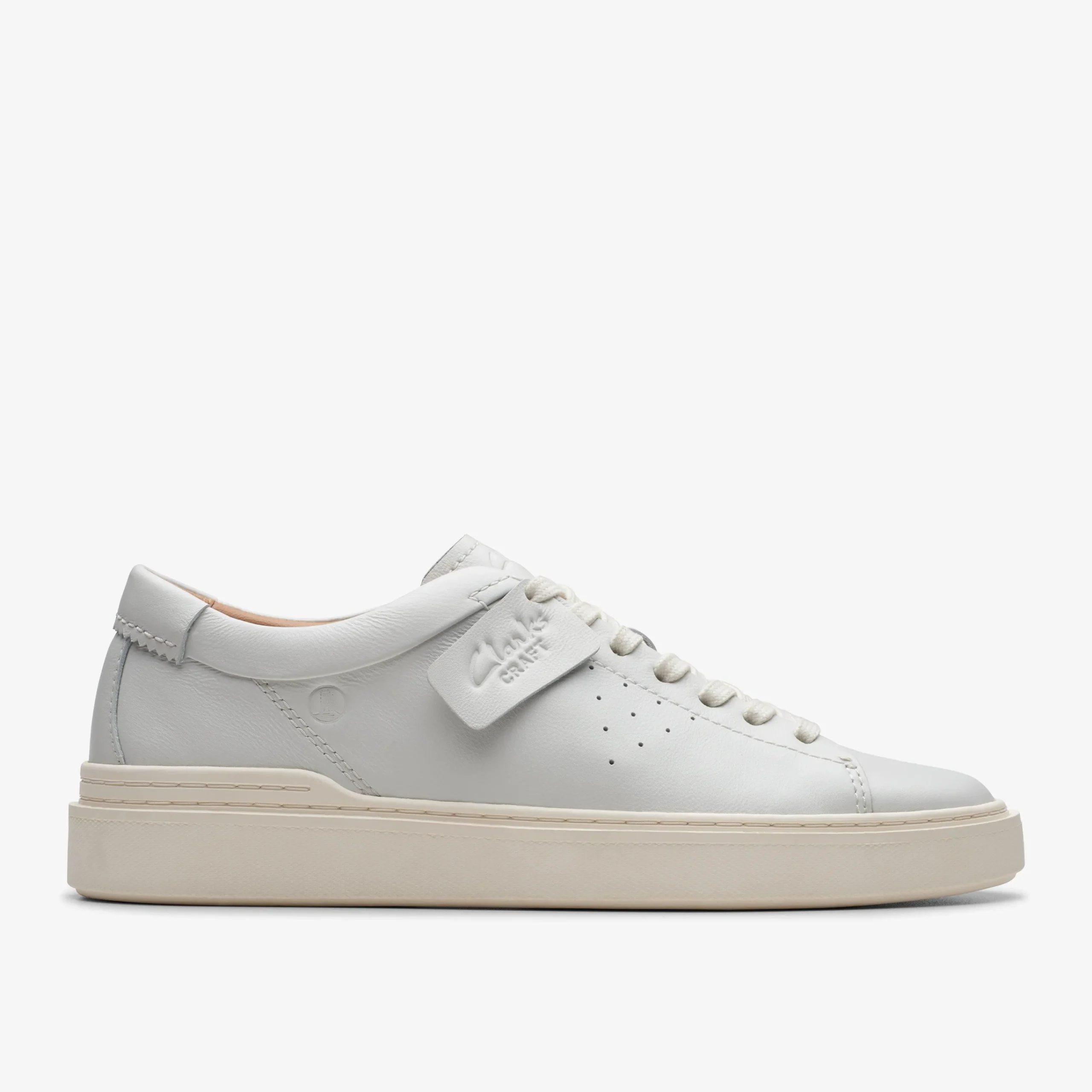 Clarks Craft Swift White Leather Cheap