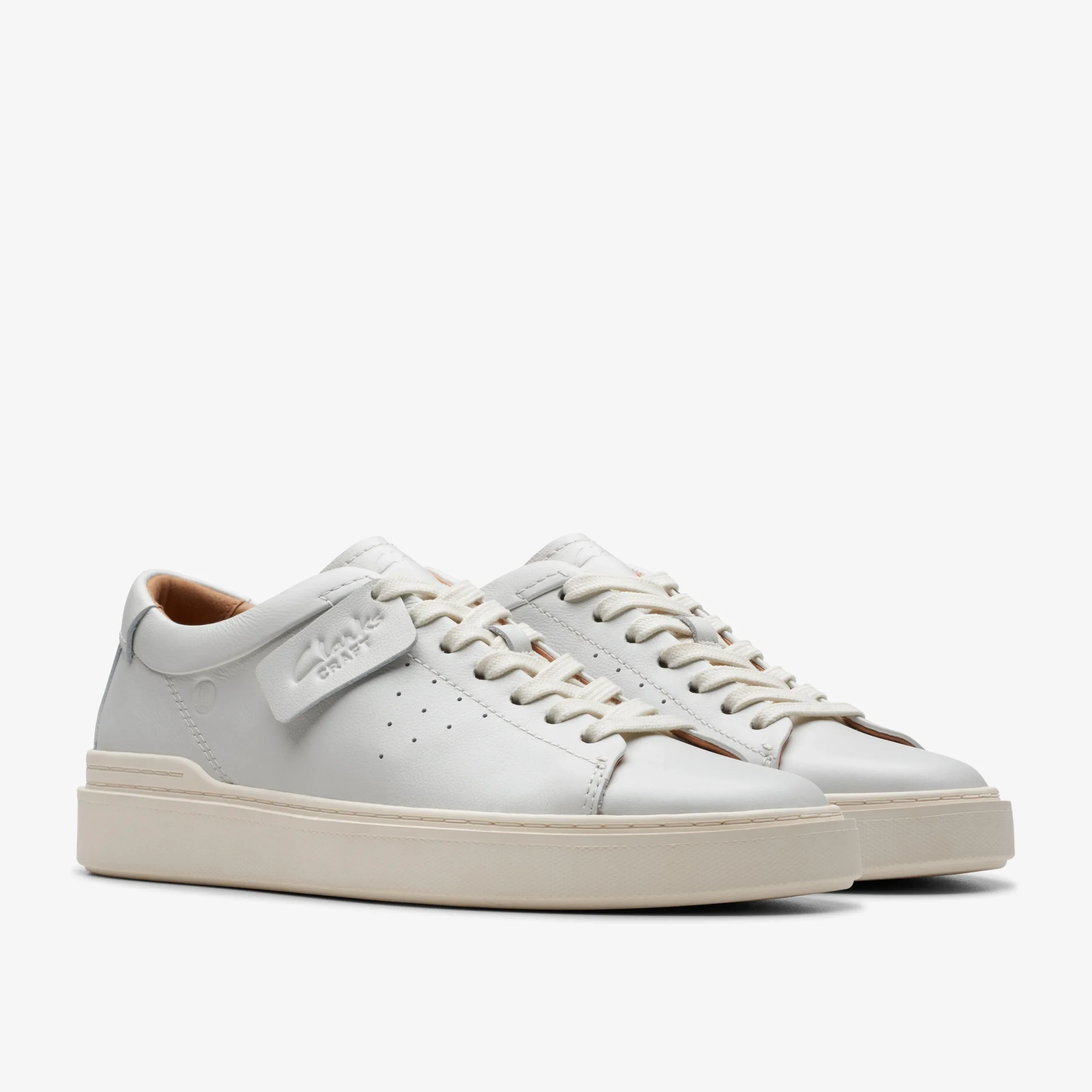 Clarks Craft Swift White Leather Cheap