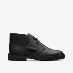Clarks Desert Boot Older Black Leather Cheap