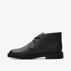 Clarks Desert Boot Older Black Leather Cheap