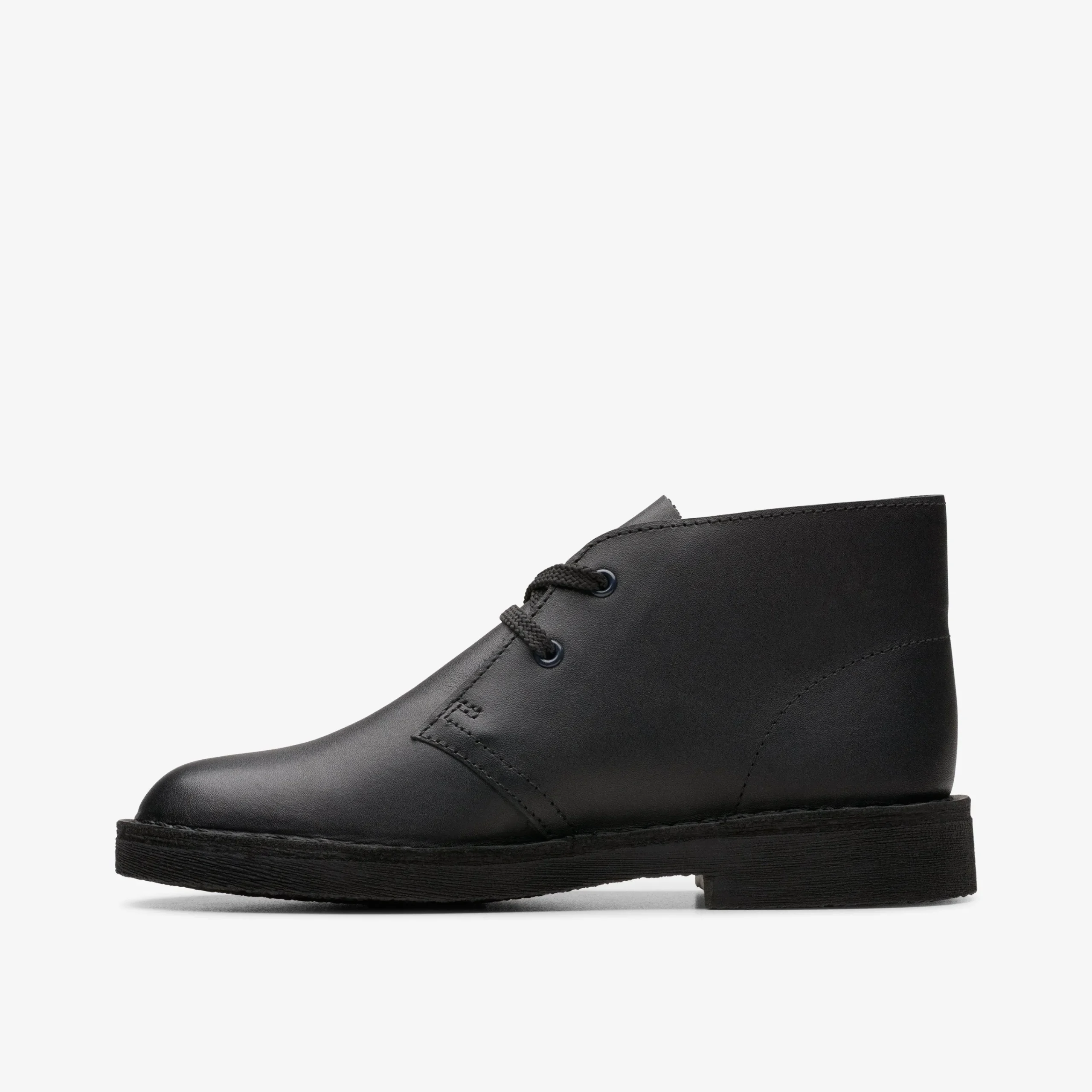 Clarks Desert Boot Older Black Leather Cheap