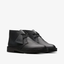 Clarks Desert Boot Older Black Leather Cheap