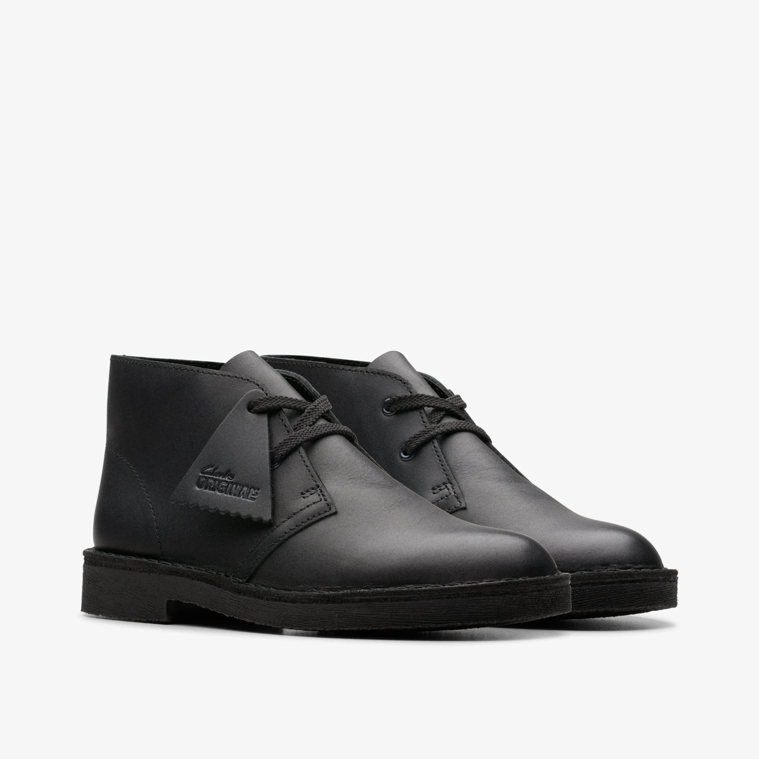 Clarks Desert Boot Older Black Leather Cheap