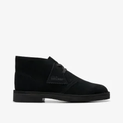 Clarks Desert Boot Older Black Suede Fashion