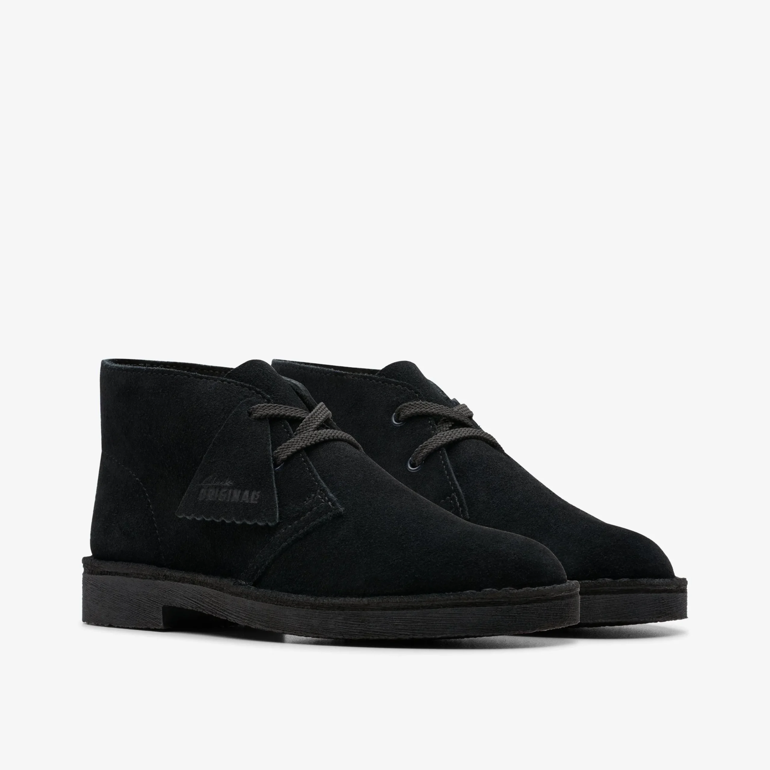 Clarks Desert Boot Older Black Suede Fashion