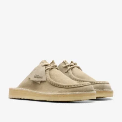 Clarks Desert Nomad Mule Pale Grey Suede Discount