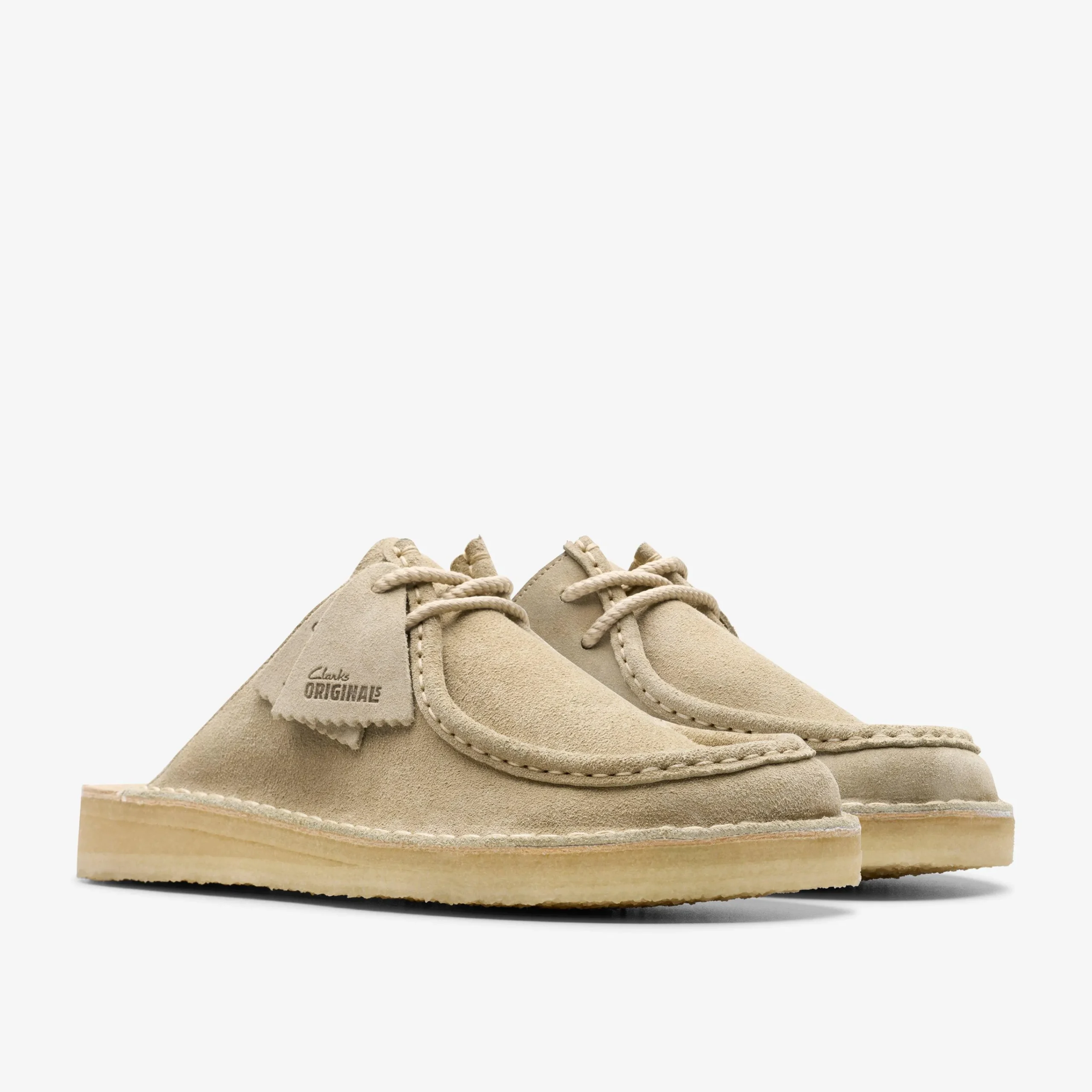 Clarks Desert Nomad Mule Pale Grey Suede Discount