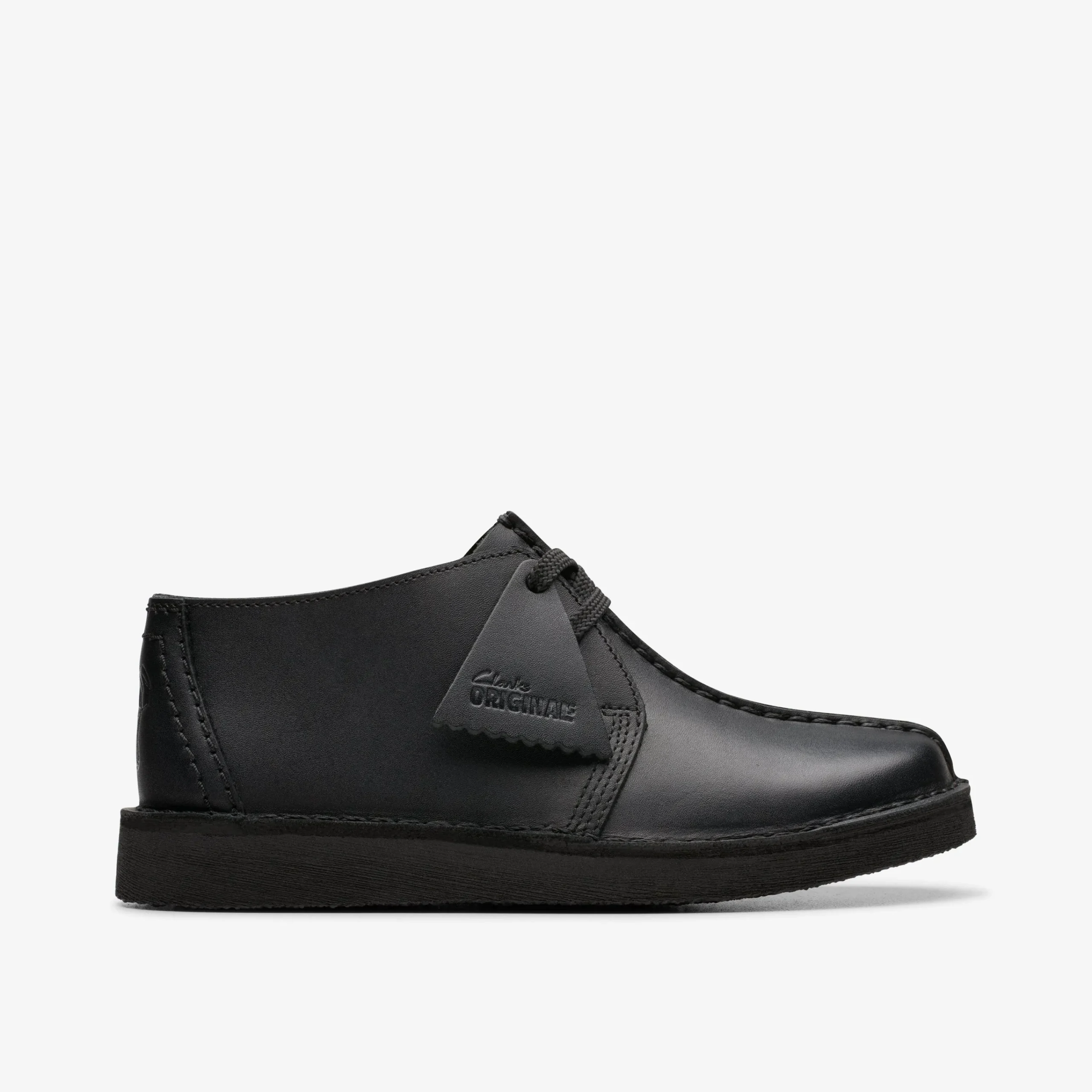 Clarks Desert Trek Older Black Leather New