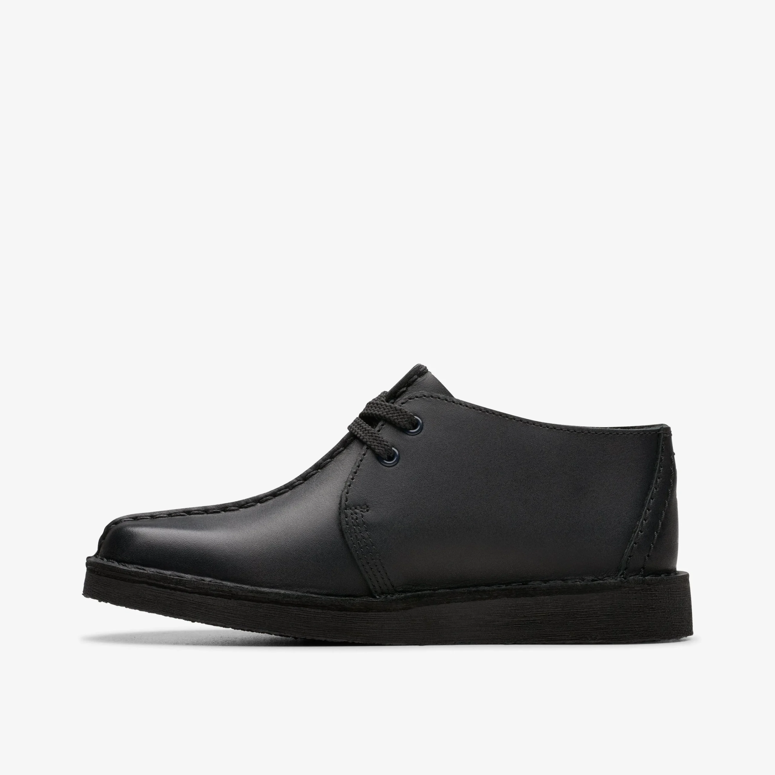 Clarks Desert Trek Older Black Leather New