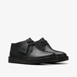 Clarks Desert Trek Older Black Leather New
