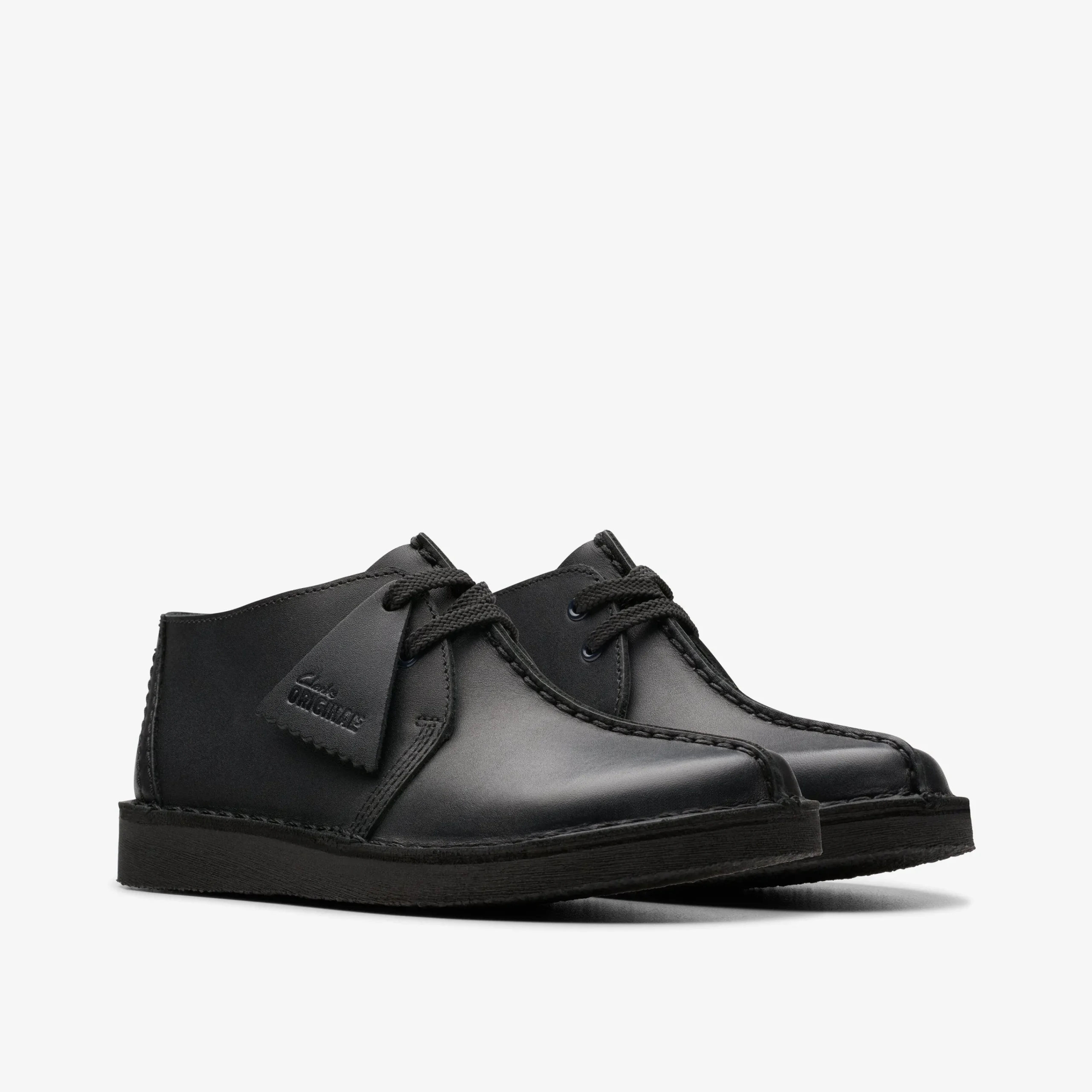 Clarks Desert Trek Older Black Leather New