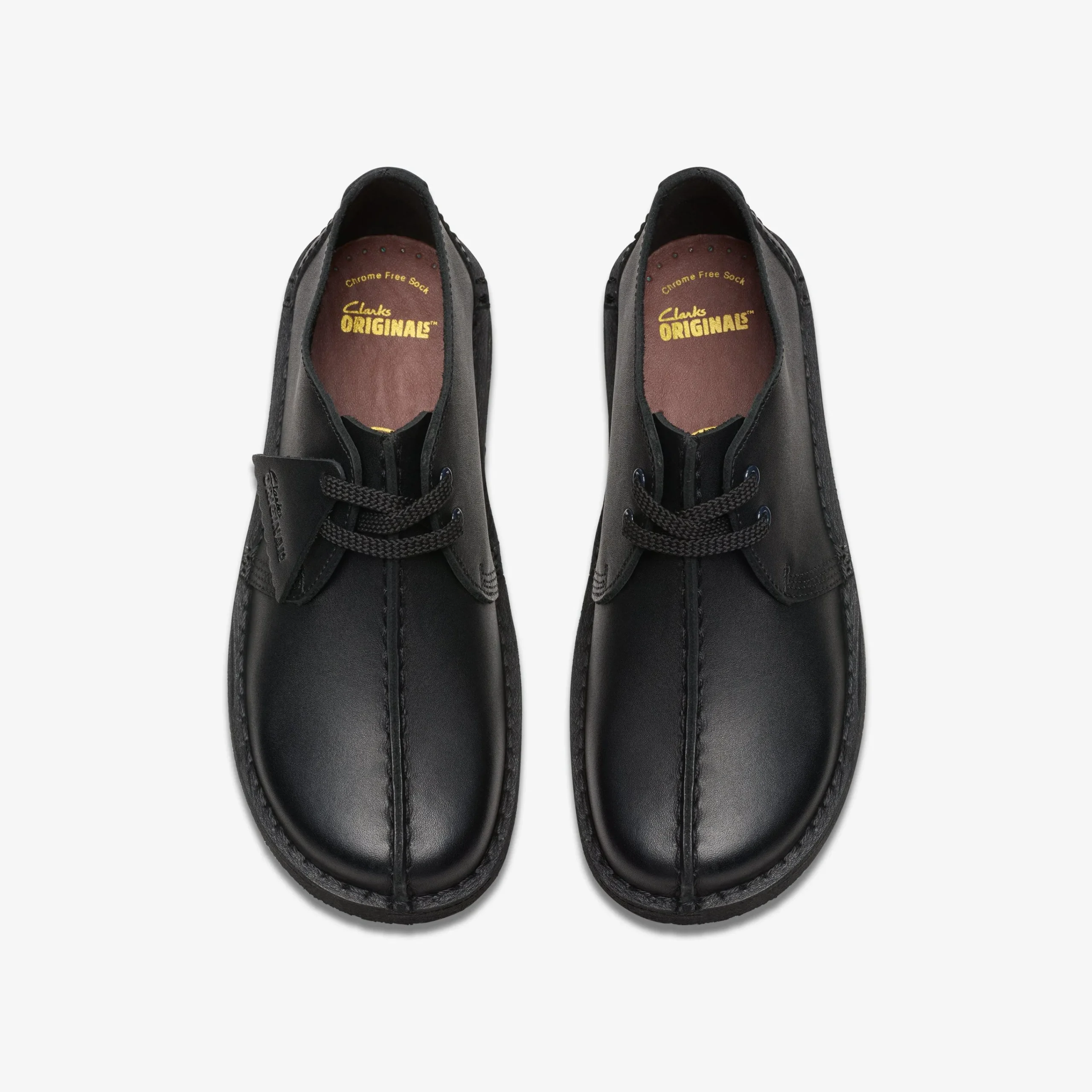 Clarks Desert Trek Older Black Leather New