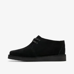 Clarks Desert Trek Older Black Suede Discount
