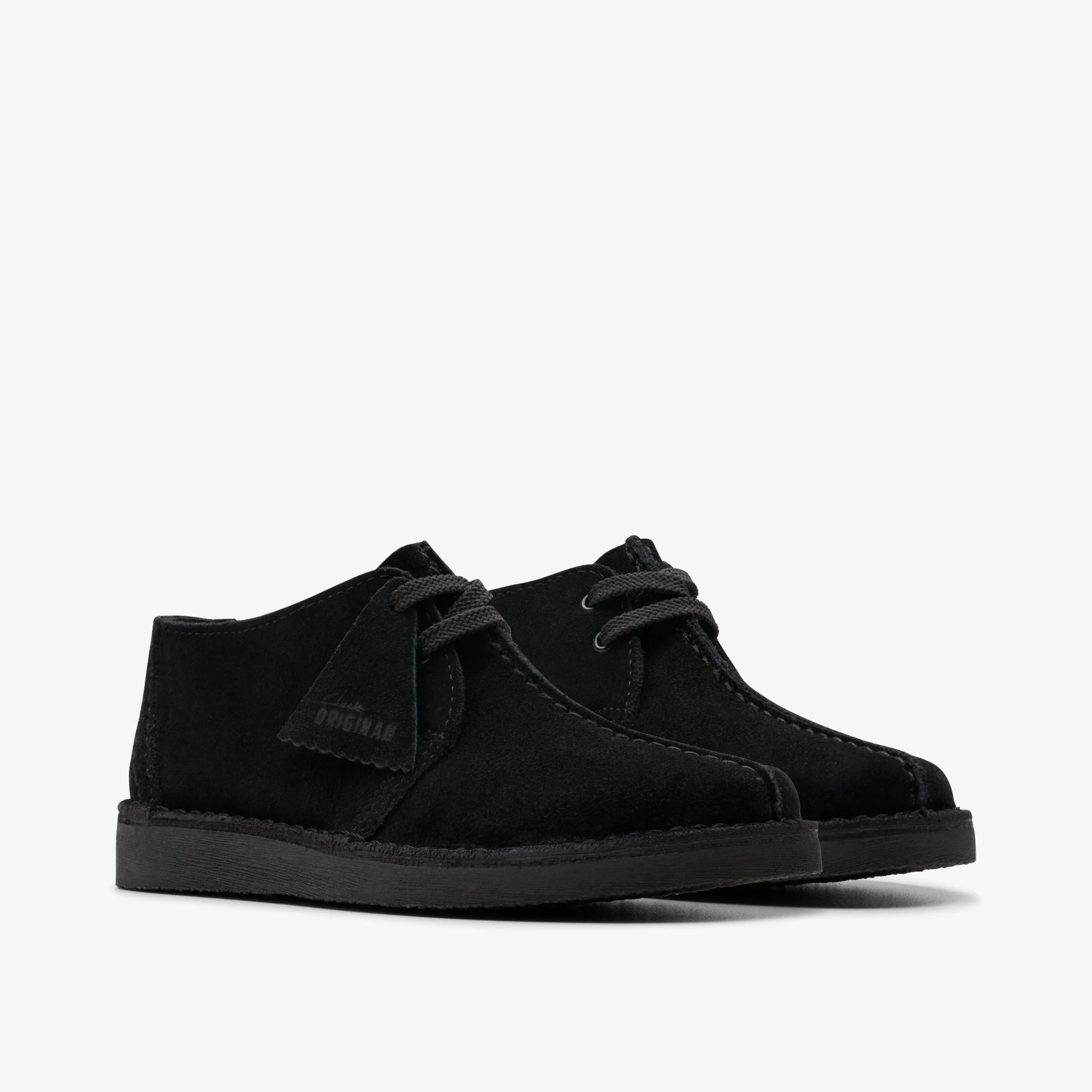Clarks Desert Trek Older Black Suede Discount