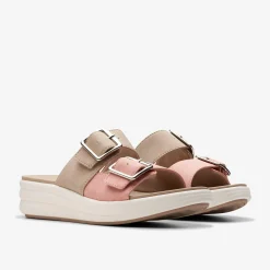 Clarks Drift Buckle Peach Combination Clearance