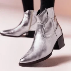 Clarks Elder Rae Silver Leather Flash Sale