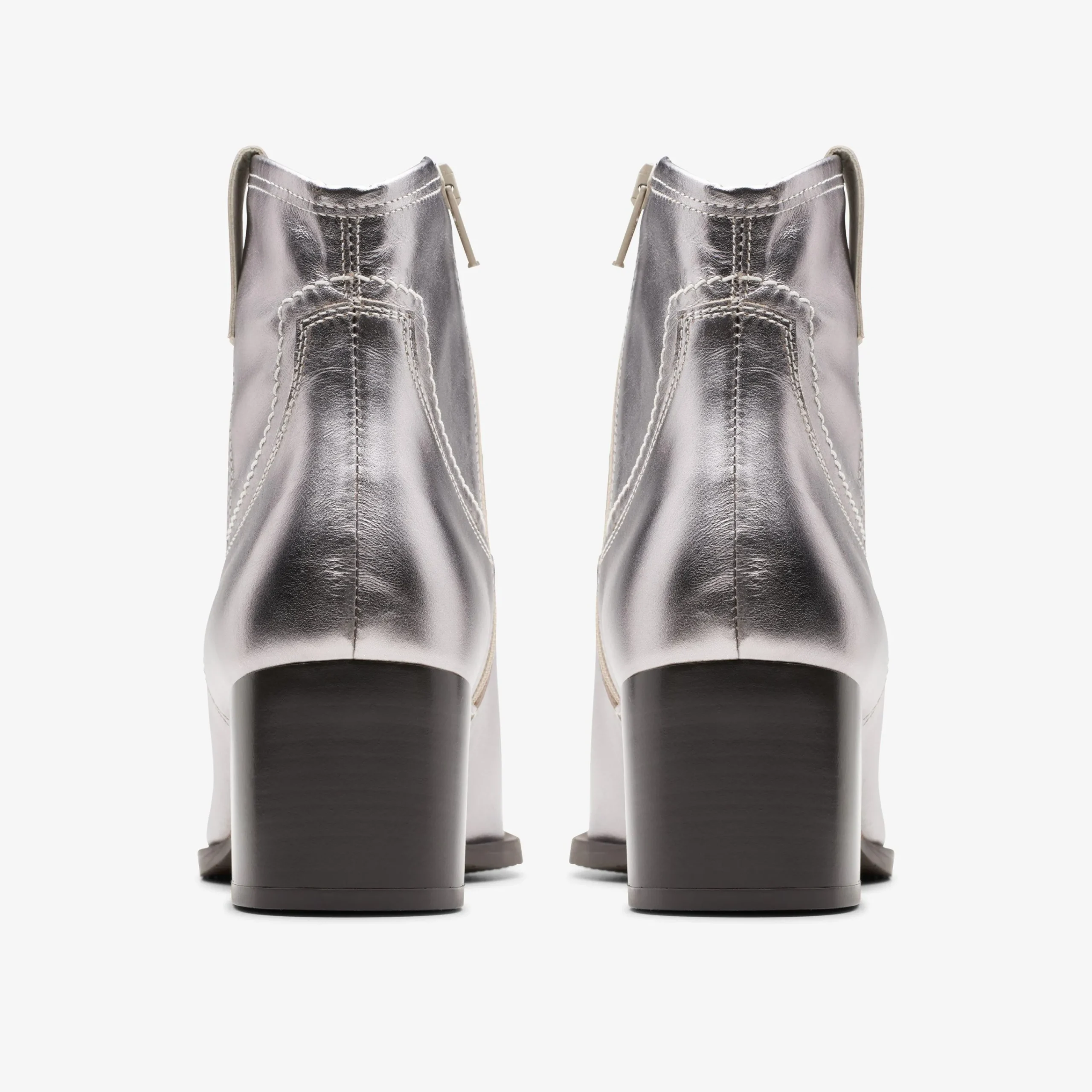 Clarks Elder Rae Silver Leather Flash Sale