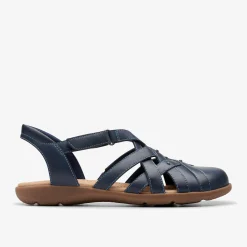 Clarks Elizabelle Sea Navy Leather Outlet