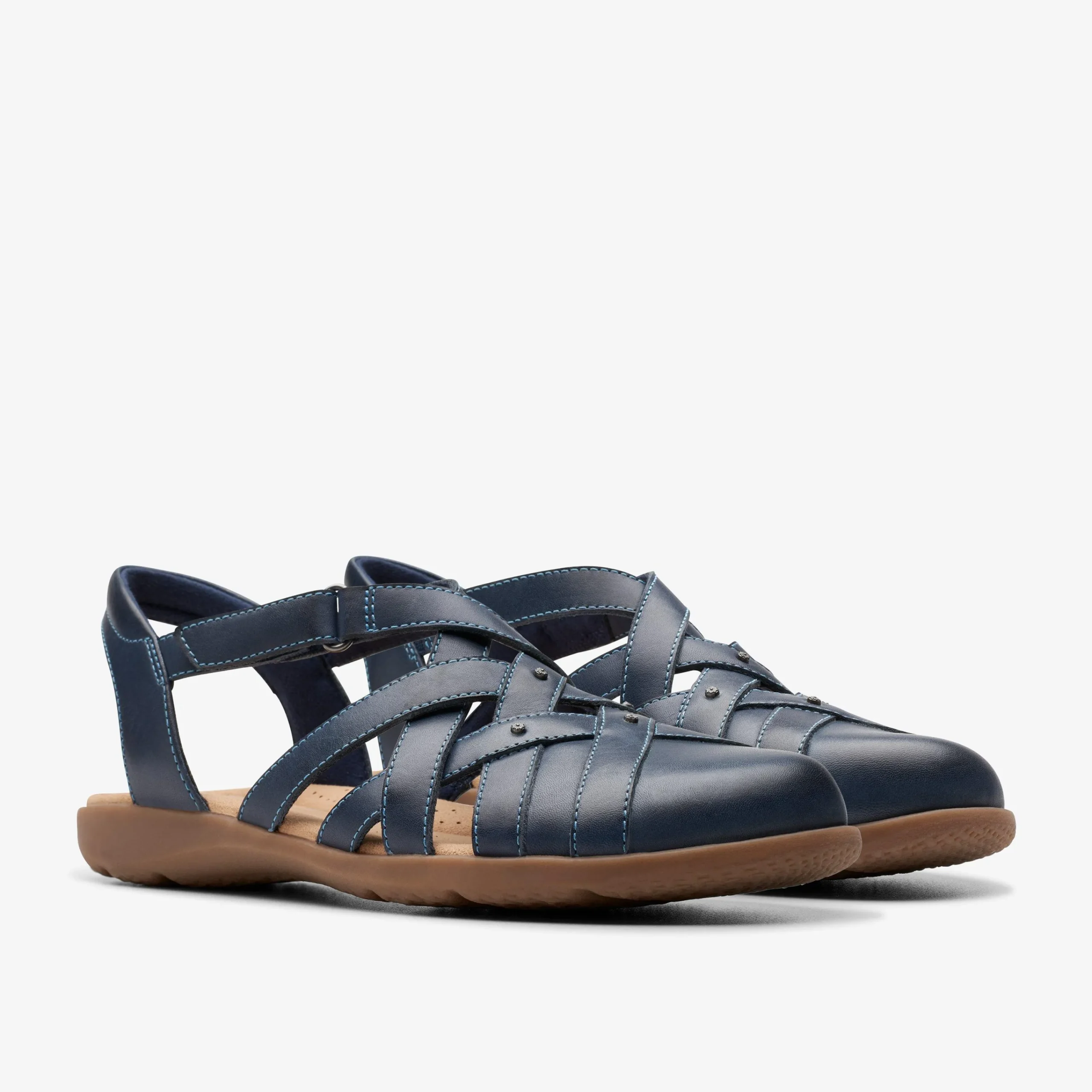 Clarks Elizabelle Sea Navy Leather Outlet