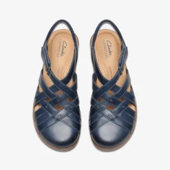 Clarks Elizabelle Sea Navy Leather Outlet