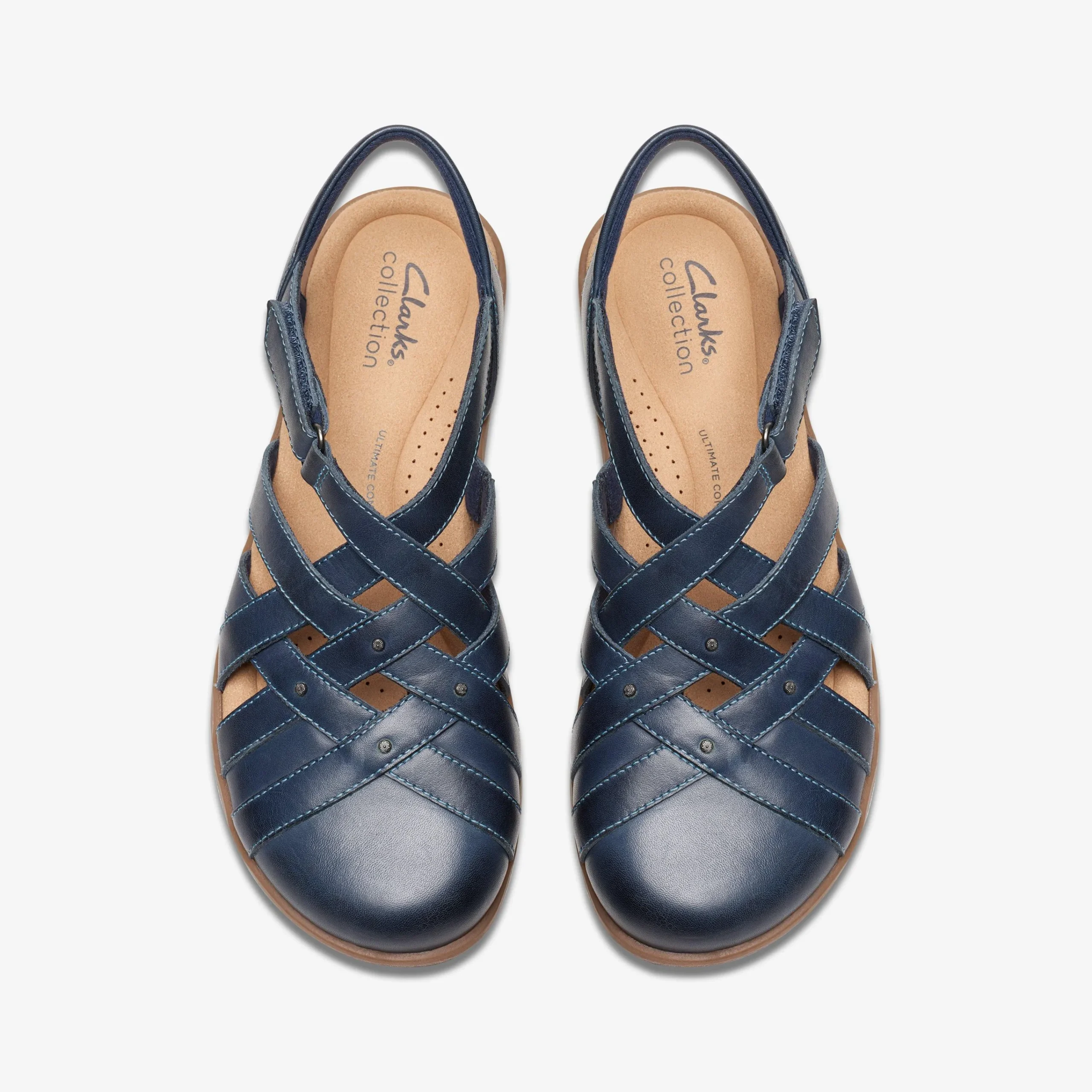 Clarks Elizabelle Sea Navy Leather Outlet