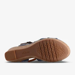 Clarks Elleri Plum Denim Blue Leather Cheap