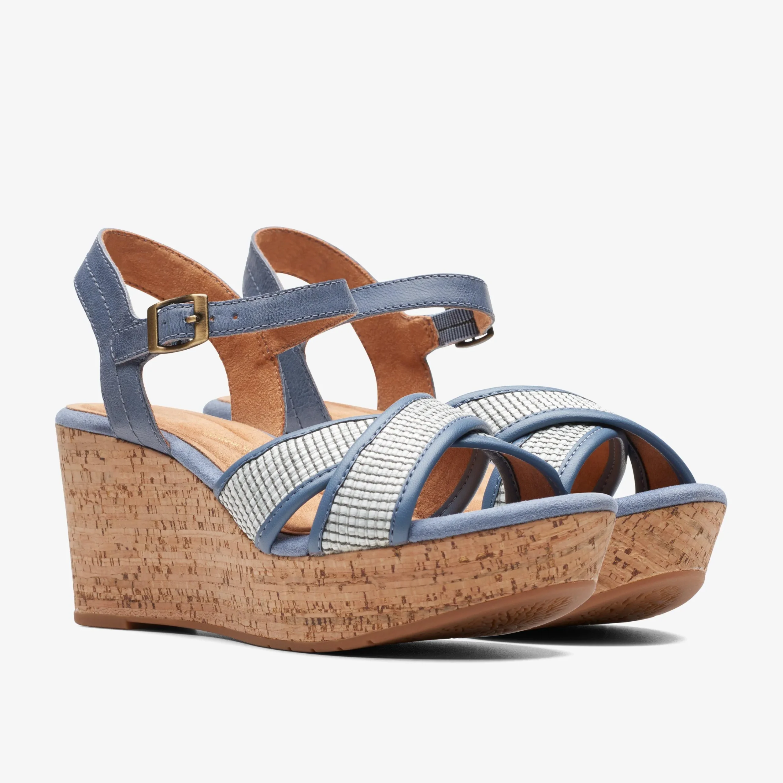 Clarks Elleri Plum Denim Blue Leather Cheap