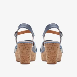 Clarks Elleri Plum Denim Blue Leather Cheap