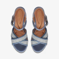 Clarks Elleri Plum Denim Blue Leather Cheap