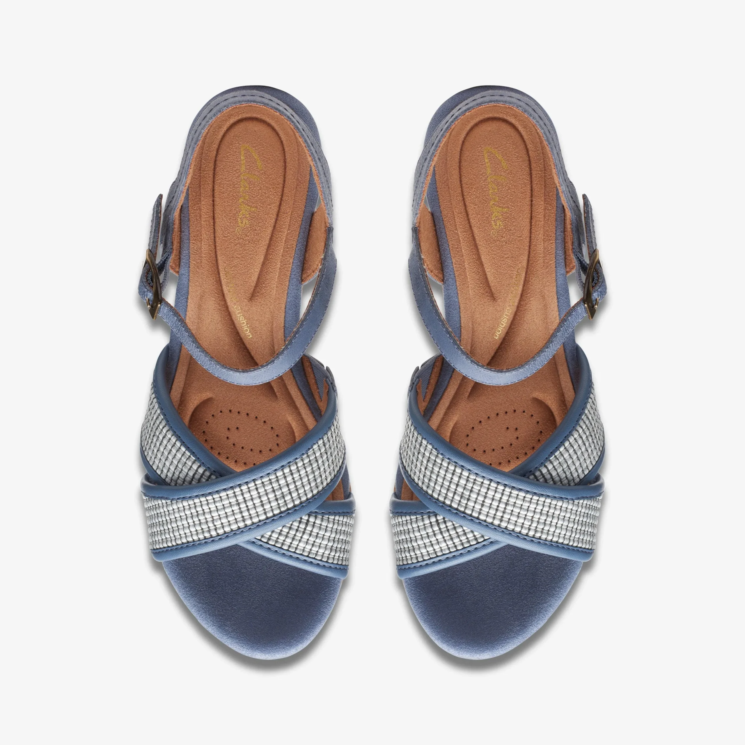 Clarks Elleri Plum Denim Blue Leather Cheap