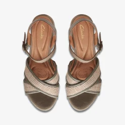 Clarks Elleri Plum Olive Leather Outlet