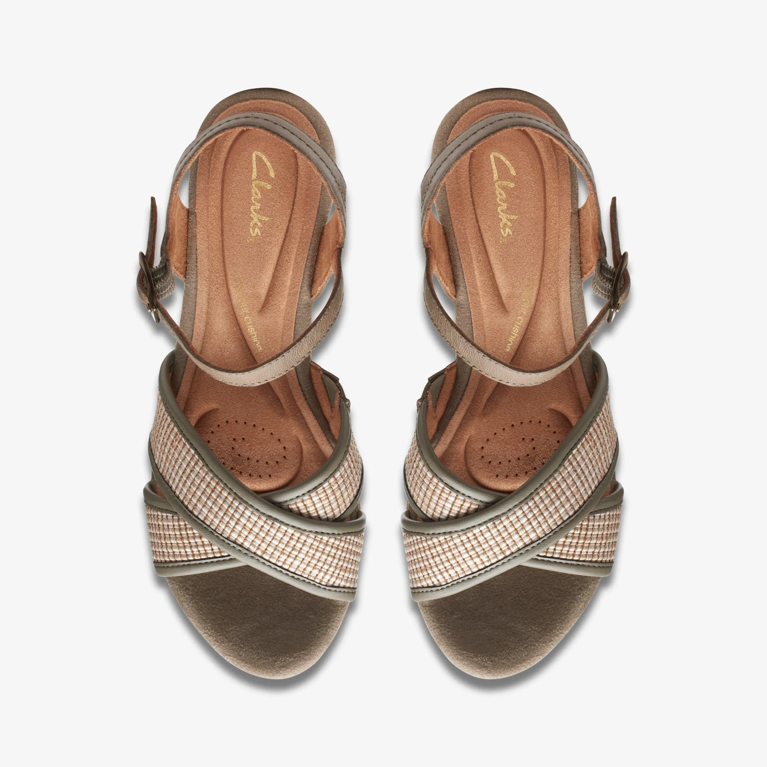 Clarks Elleri Plum Olive Leather Outlet
