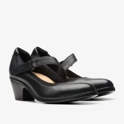 Clarks Emily 2 Mabel Black Leather Best