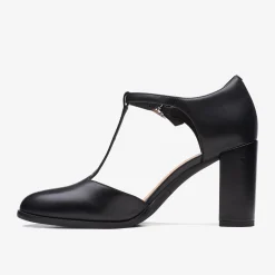 Clarks Freva 85 Bar Black Leather Store