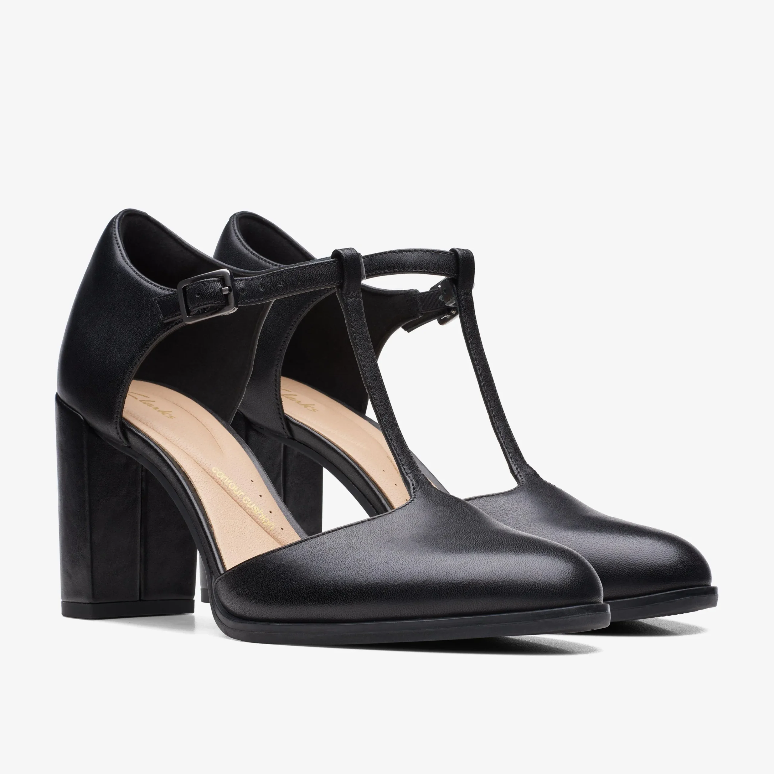 Clarks Freva 85 Bar Black Leather Store
