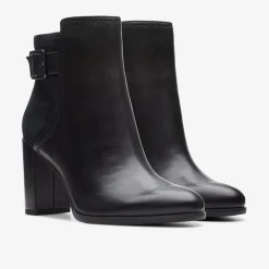 Clarks Freva 85 Buckle Black Leather Best