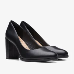 Clarks Freva 85 Court Black Leather Best