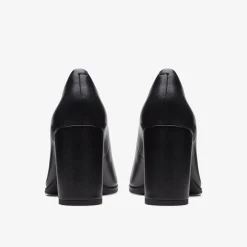 Clarks Freva 85 Court Black Leather Best