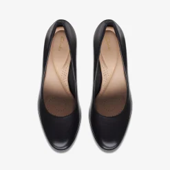 Clarks Freva 85 Court Black Leather Best