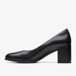 Clarks Freva 55 Court Black Leather Cheap