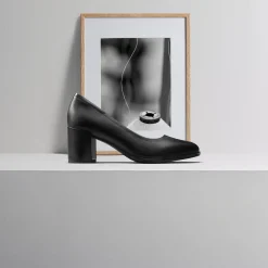 Clarks Freva 55 Court Black Leather Cheap