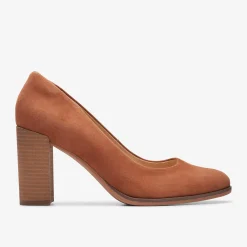 Clarks Freva 85 Court Caramel Suede Best Sale
