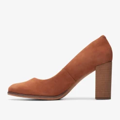 Clarks Freva 85 Court Caramel Suede Best Sale
