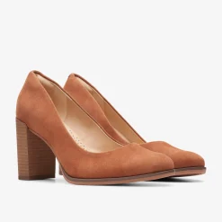 Clarks Freva 85 Court Caramel Suede Best Sale